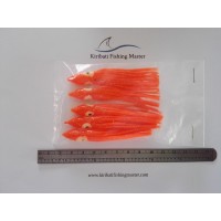 Squid Skirt Lure - 3.5 inch - Orange - 5 pack