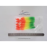 Squid Skirt Lure - 3.5 inch - Orange yellow green - 5 pack