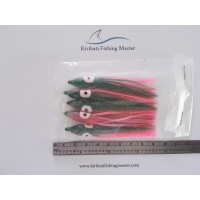 Squid Skirt Lure - 3 inch - Black pink - 5 pack
