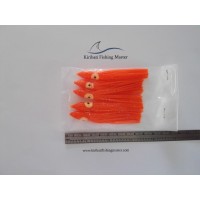 Squid Skirt Lure - 3 inch - Orange - 5 pack