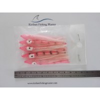 Squid Skirt Lure - 3 inch - Orange red - 5 pack