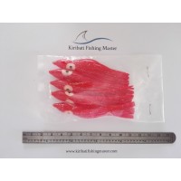 Squid Skirt Lure - 3 inch - Red - 5 pack