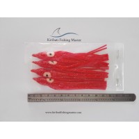 Squid Skirt Lure - 4 inch - Red - 4 pack