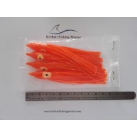 Squid Skirt Lure - 5 inch - Orange - 4 pack