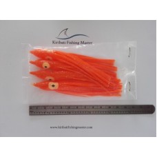 Squid Skirt Lure - 5 inch - Orange - 4 pack